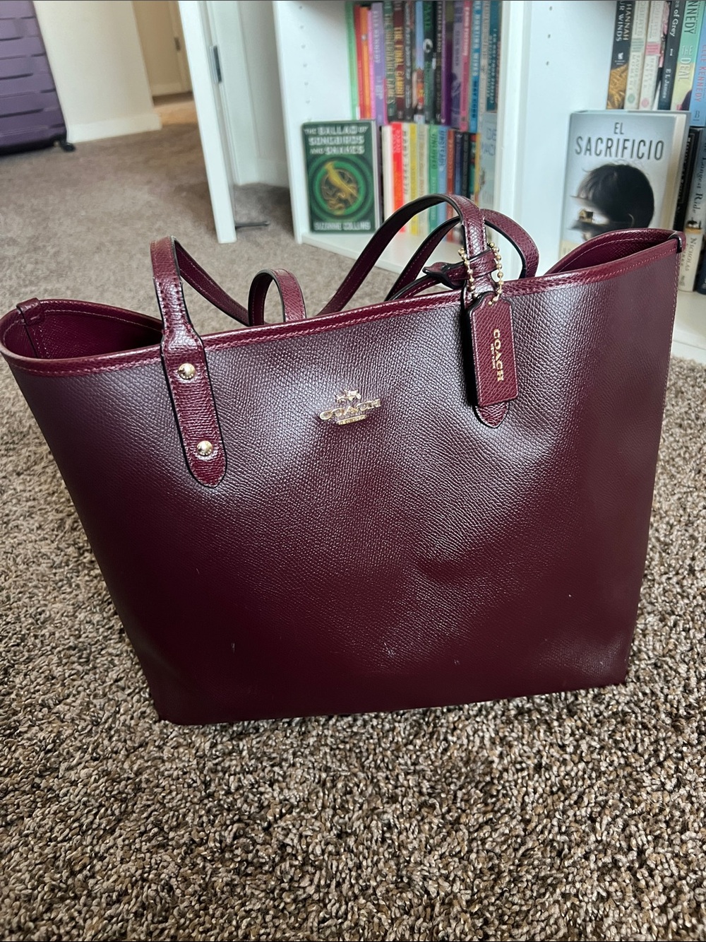 Leather tote bag, Coach Reversible City Tote